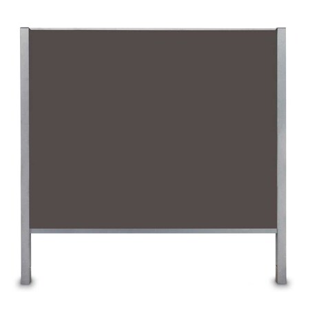 United Visual Products Corkboard, Single Door, Radius Frame, 36x36", Satin/Black UV7002-SATIN-BLACK